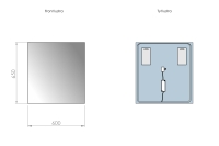 Lustro LED SP1 w wymiarach 60x65 CM