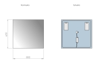 Lustro LED SP1 w wymiarach 80x65 CM