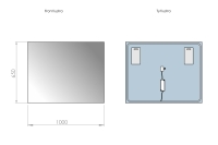 Lustro LED SP1 w wymiarach 100x65 CM