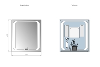 Lustro LED SP4 w wymiarach 60x65 CM