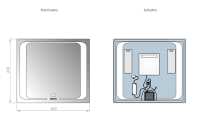 Lustro LED SP4 w wymiarach 80x65 CM