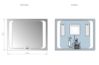 Lustro LED SP4 w wymiarach 100x65 CM