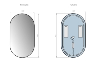 Lustro LED SP19 w rozmiarze 90x50 CM